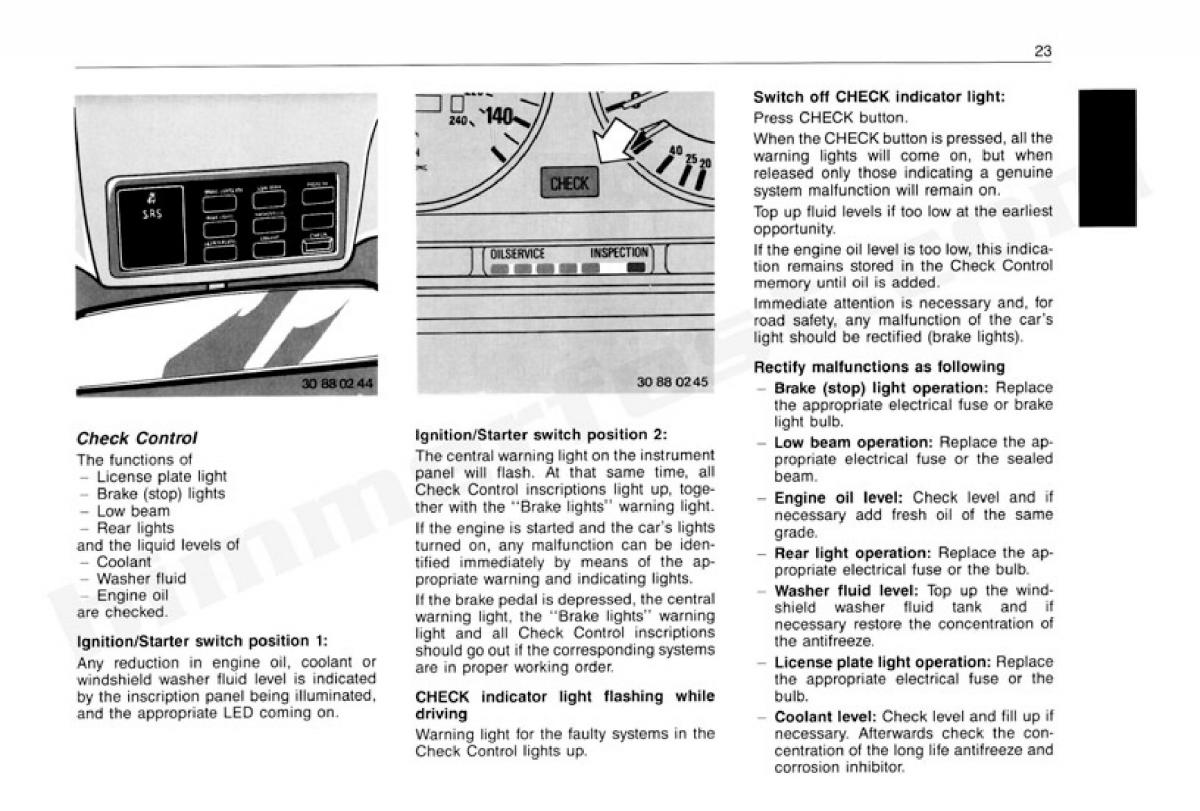 BMW 3 E30 owners manual / page 24
