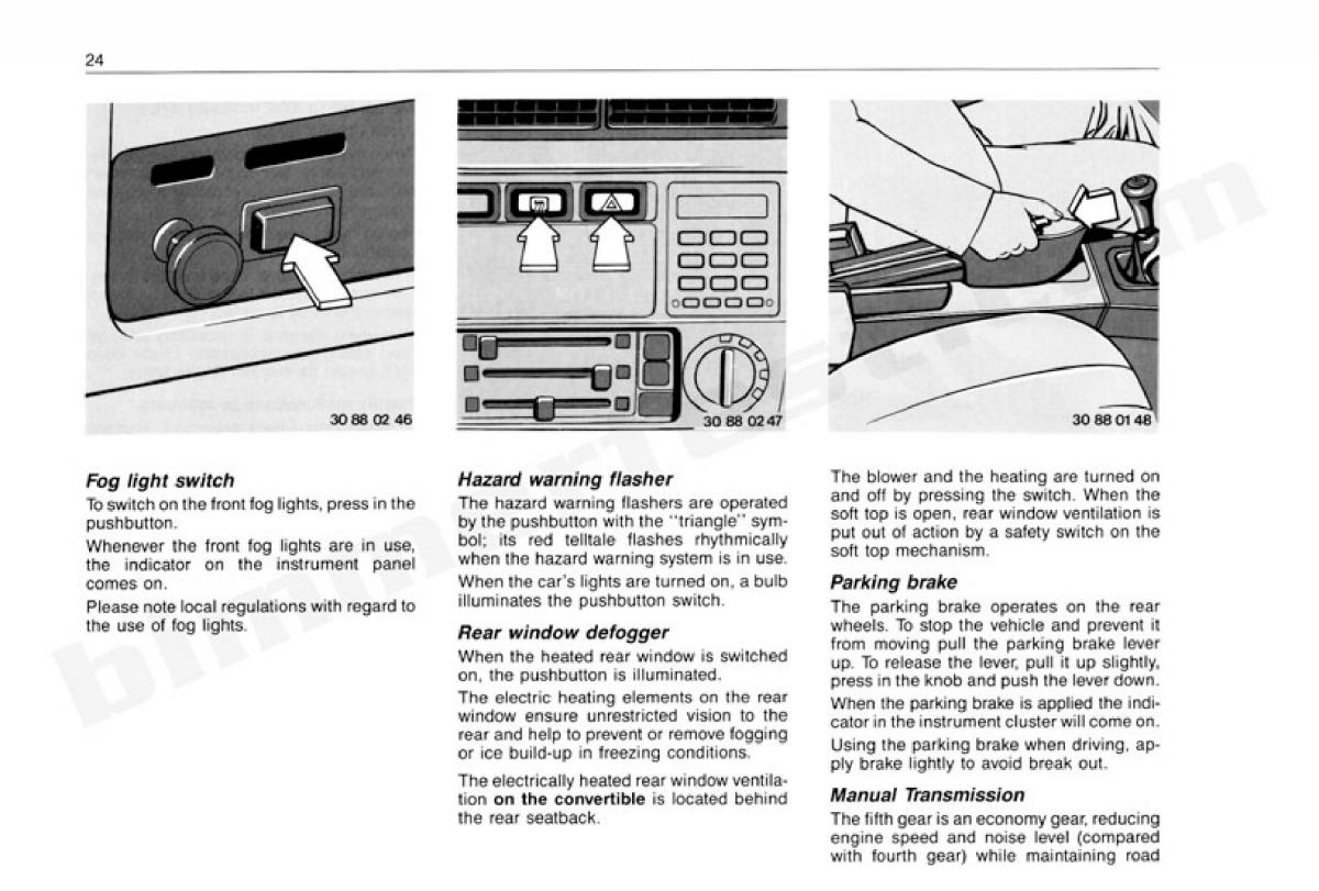 BMW 3 E30 owners manual / page 25