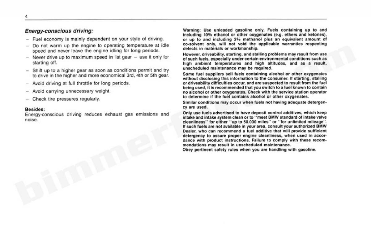 manual  BMW 3 E30 owners manual / page 5