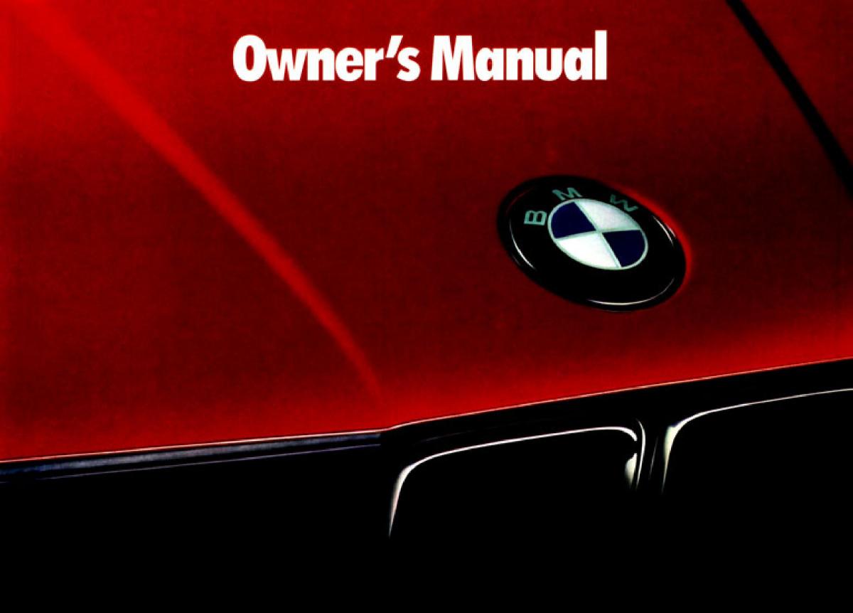 manual  BMW 3 E30 owners manual / page 1