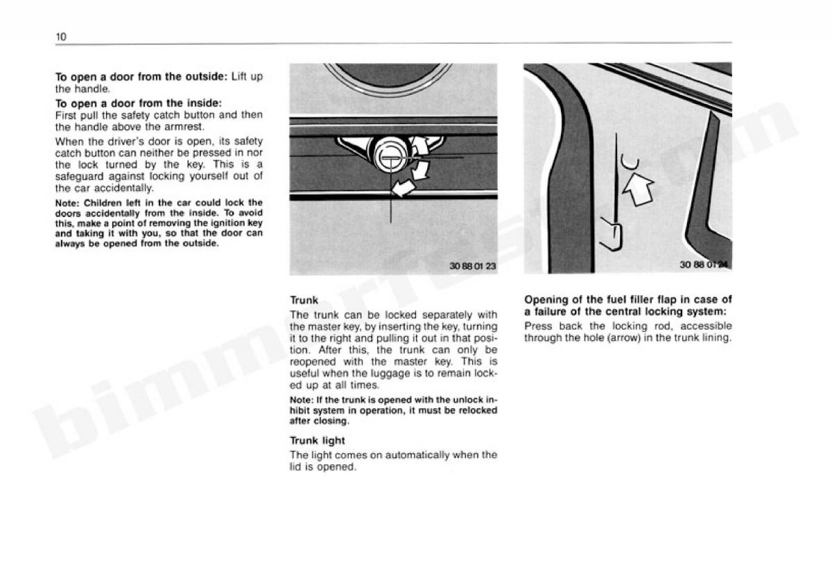 manual  BMW 3 E30 owners manual / page 11