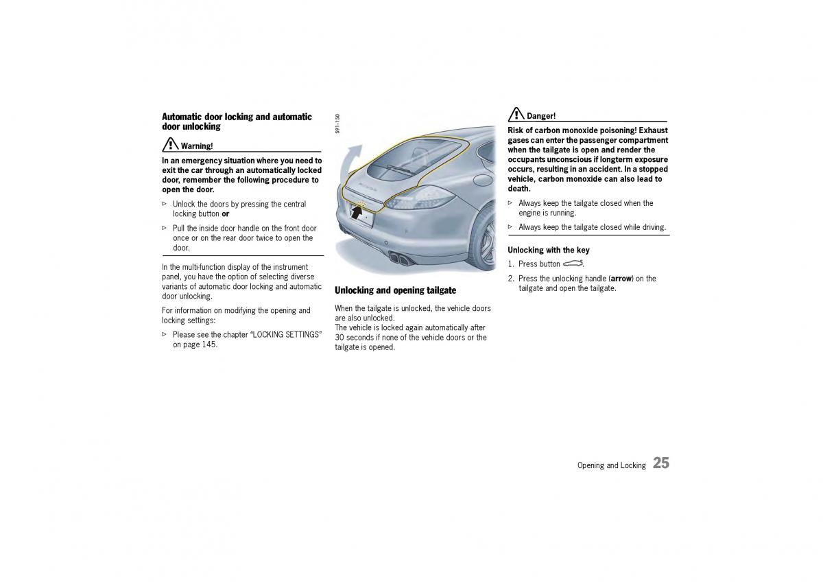 Porsche Panamera 970 owners manual / page 27