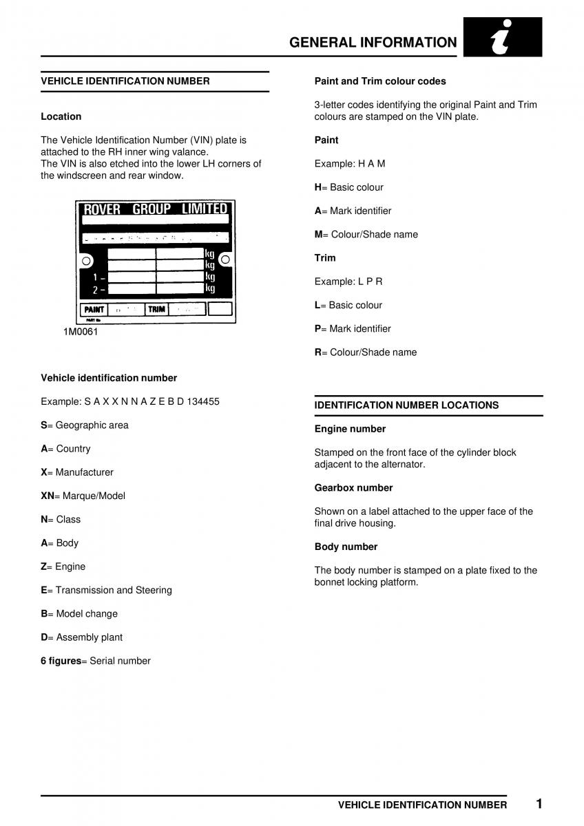 Mini Cooper workshop manual / page 17