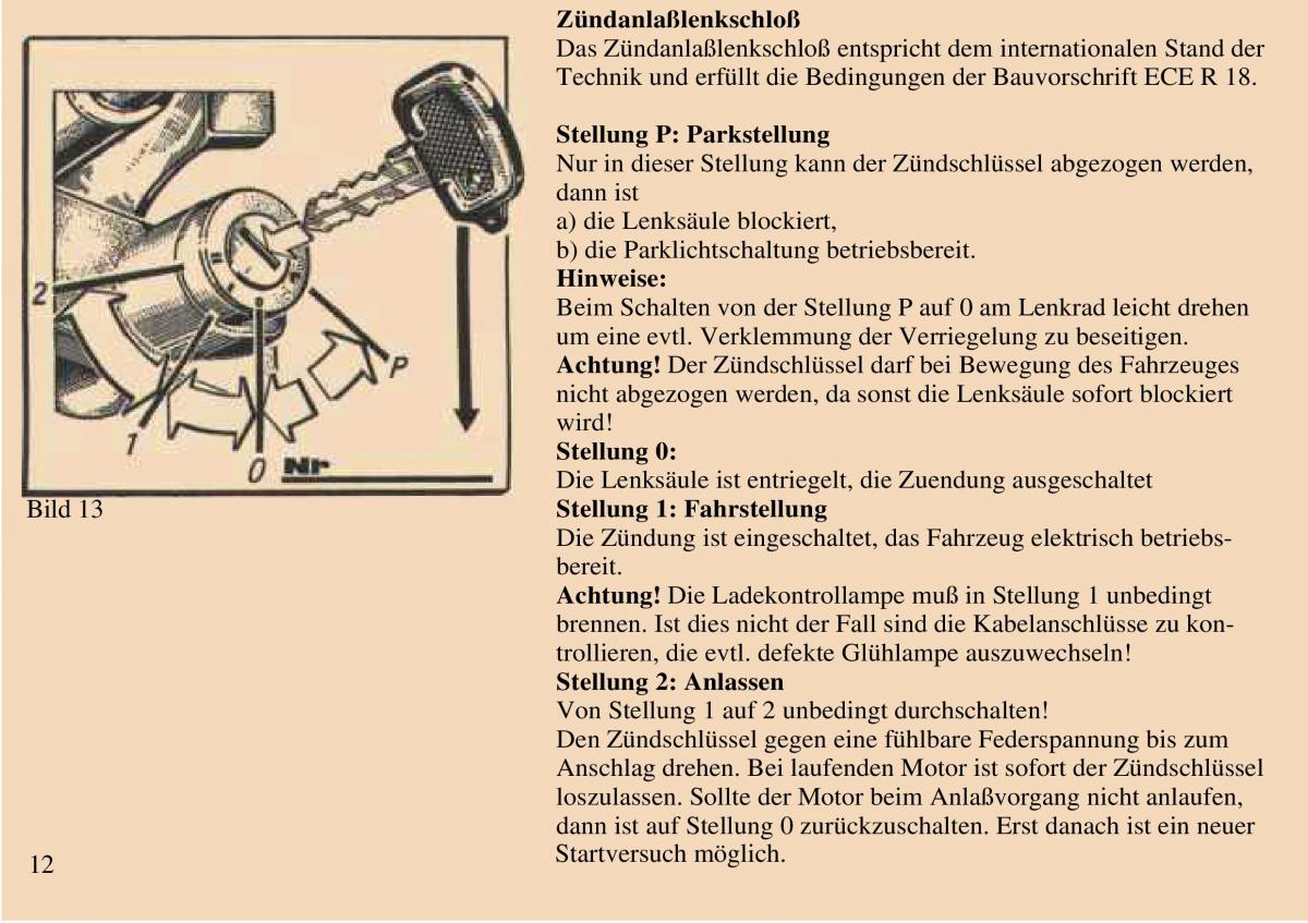 manual  Trabant 601 owners manual Handbuch / page 13