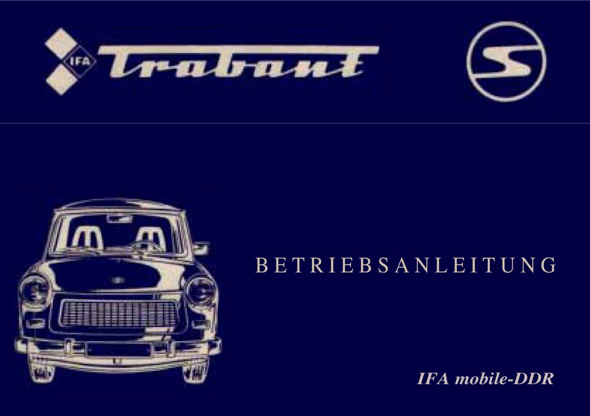 manual  Trabant 601 owners manual Handbuch / page 1