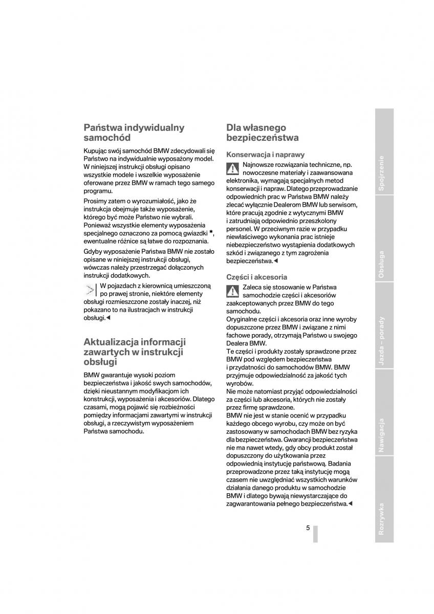 manual  BMW 1 E87 E81 instrukcja / page 6