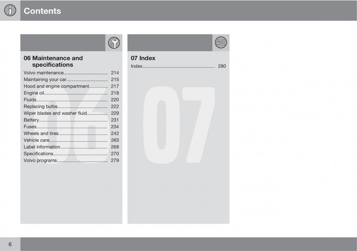 manual  Volvo V70 XC70 III owners manual / page 6