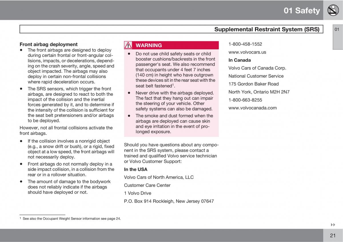 manual  Volvo V70 XC70 III owners manual / page 21