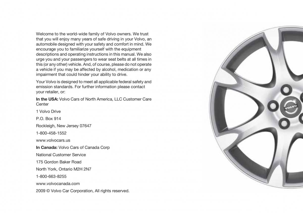 Volvo V70 XC70 III owners manual / page 3