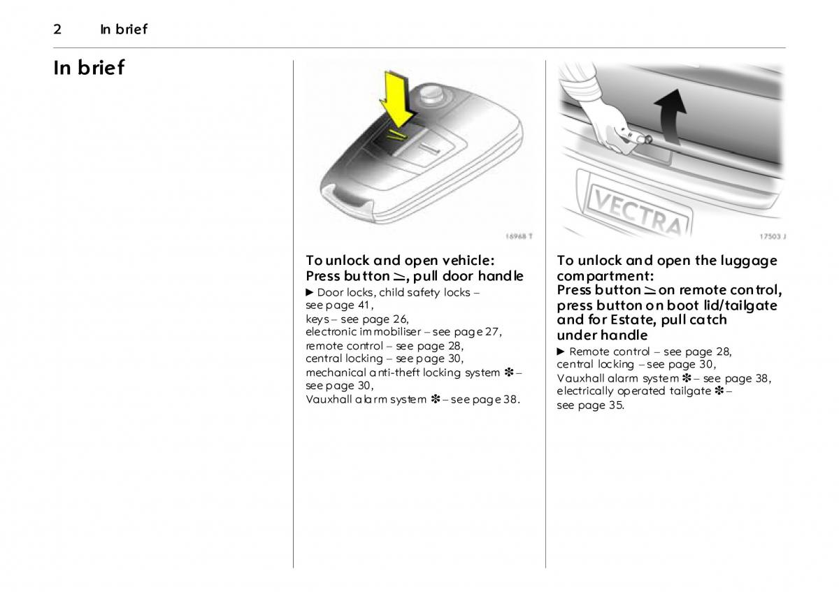 manual  Opel Vectra Vauxhall III 3 owners manual / page 7