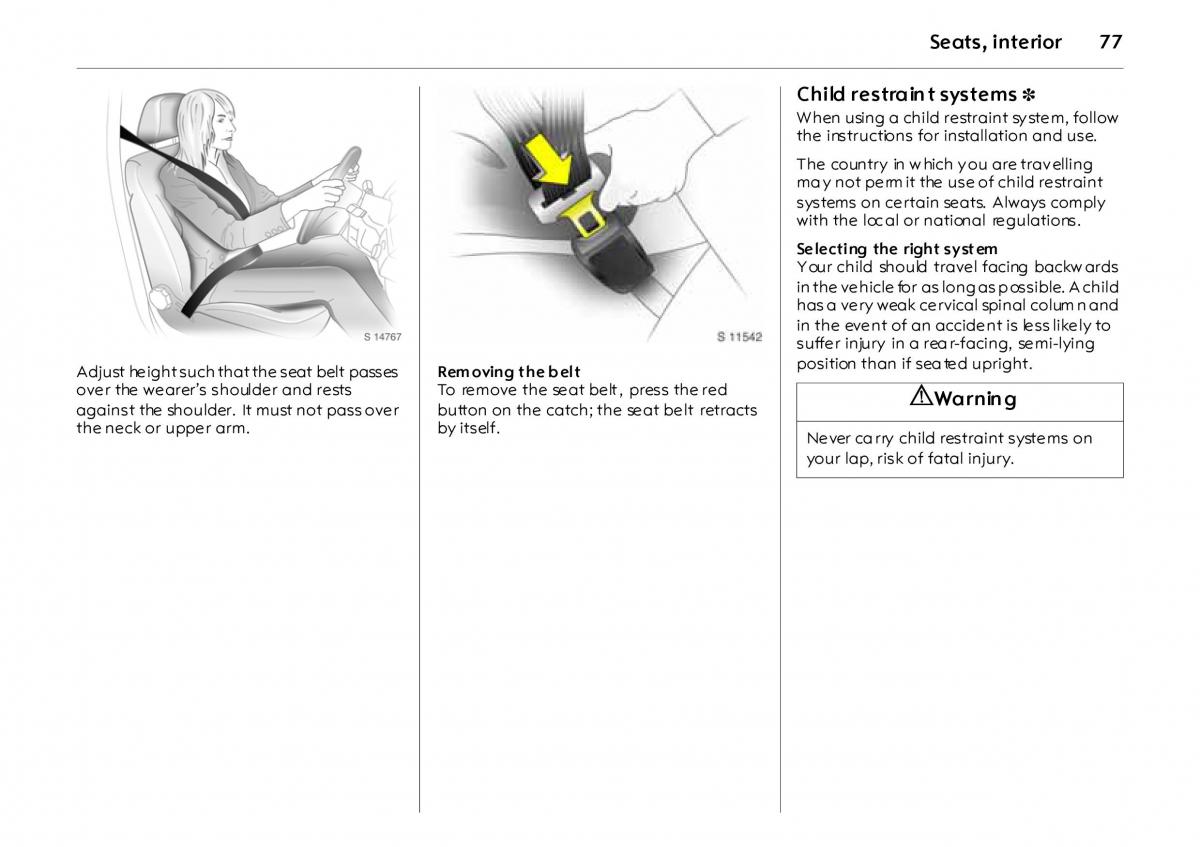 Opel Vectra Vauxhall III 3 owners manual / page 82