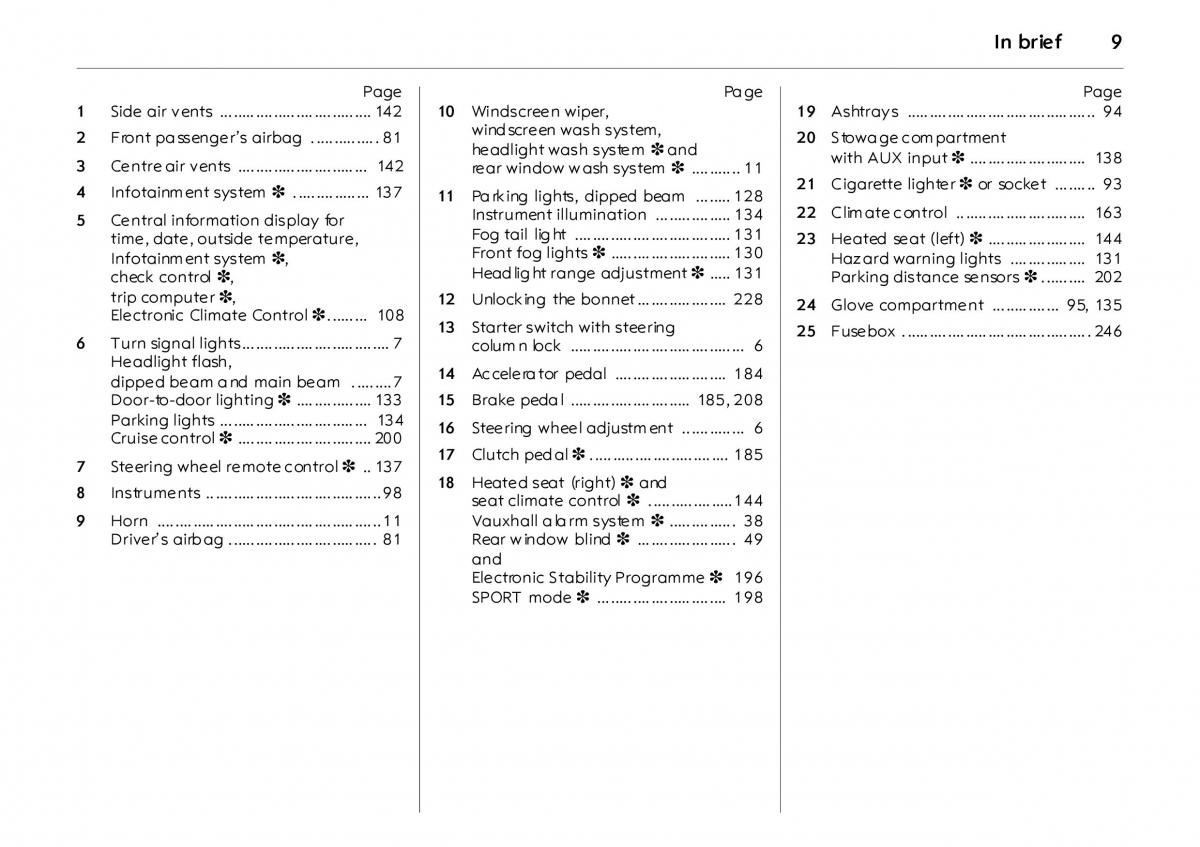 manual  Opel Vectra Vauxhall III 3 owners manual / page 14