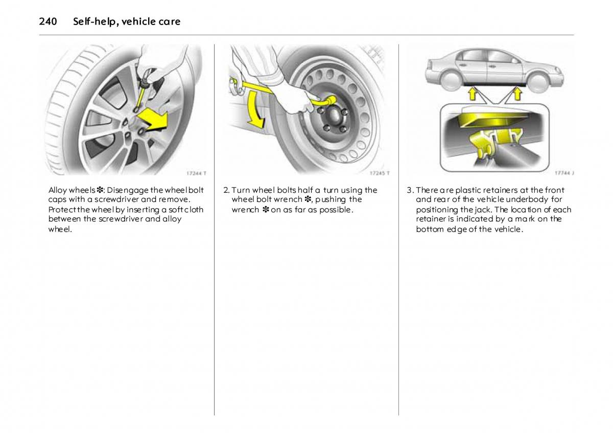 Opel Vectra Vauxhall III 3 owners manual / page 245