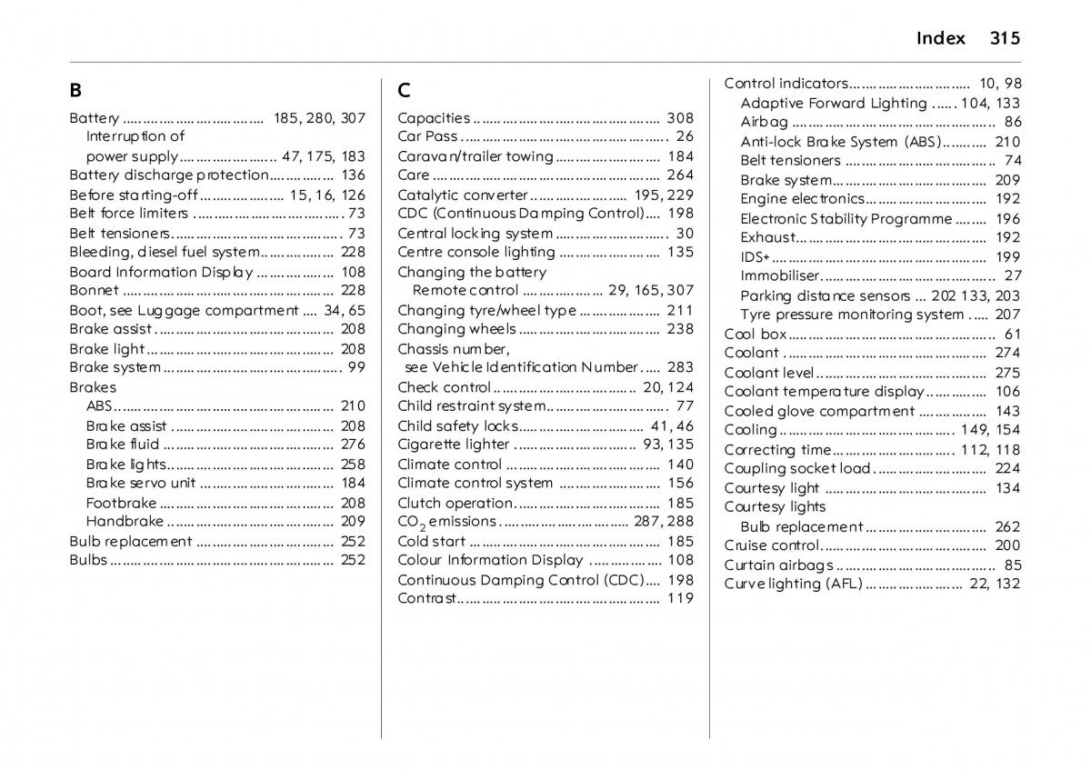 manual  Opel Vectra Vauxhall III 3 owners manual / page 320