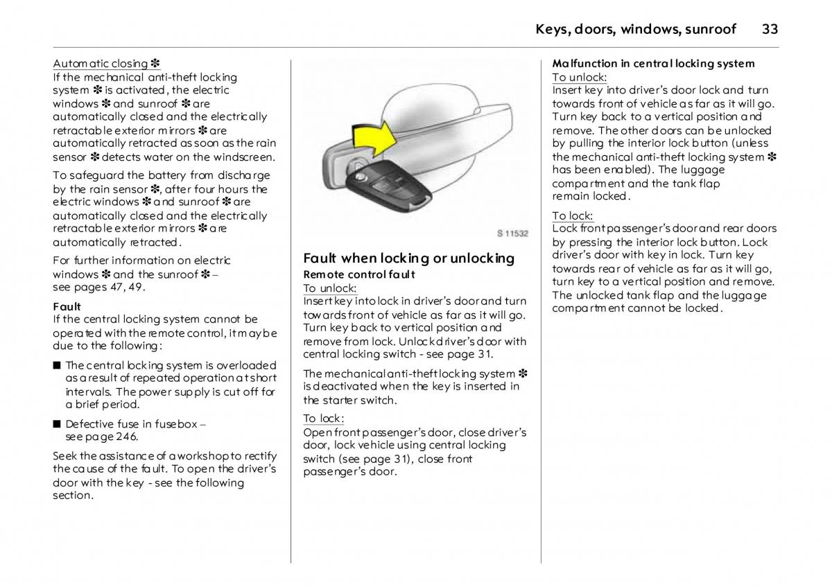 Opel Vectra Vauxhall III 3 owners manual / page 38
