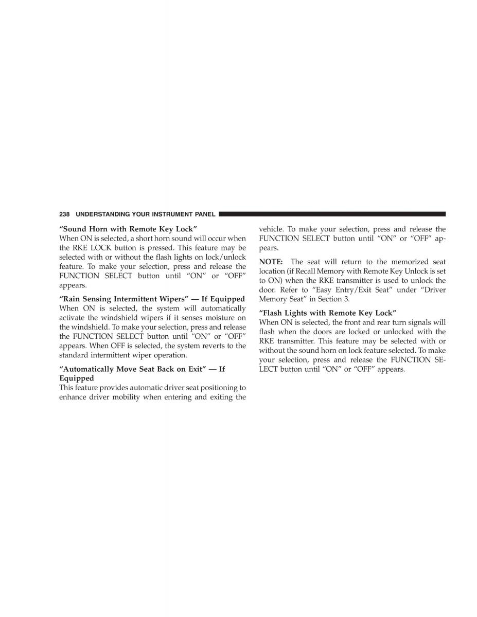 Chrysler 300C I 1 owners manual / page 240