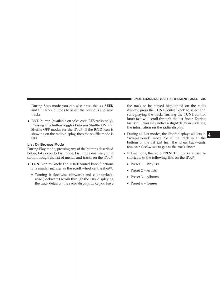 Chrysler 300C I 1 owners manual / page 287