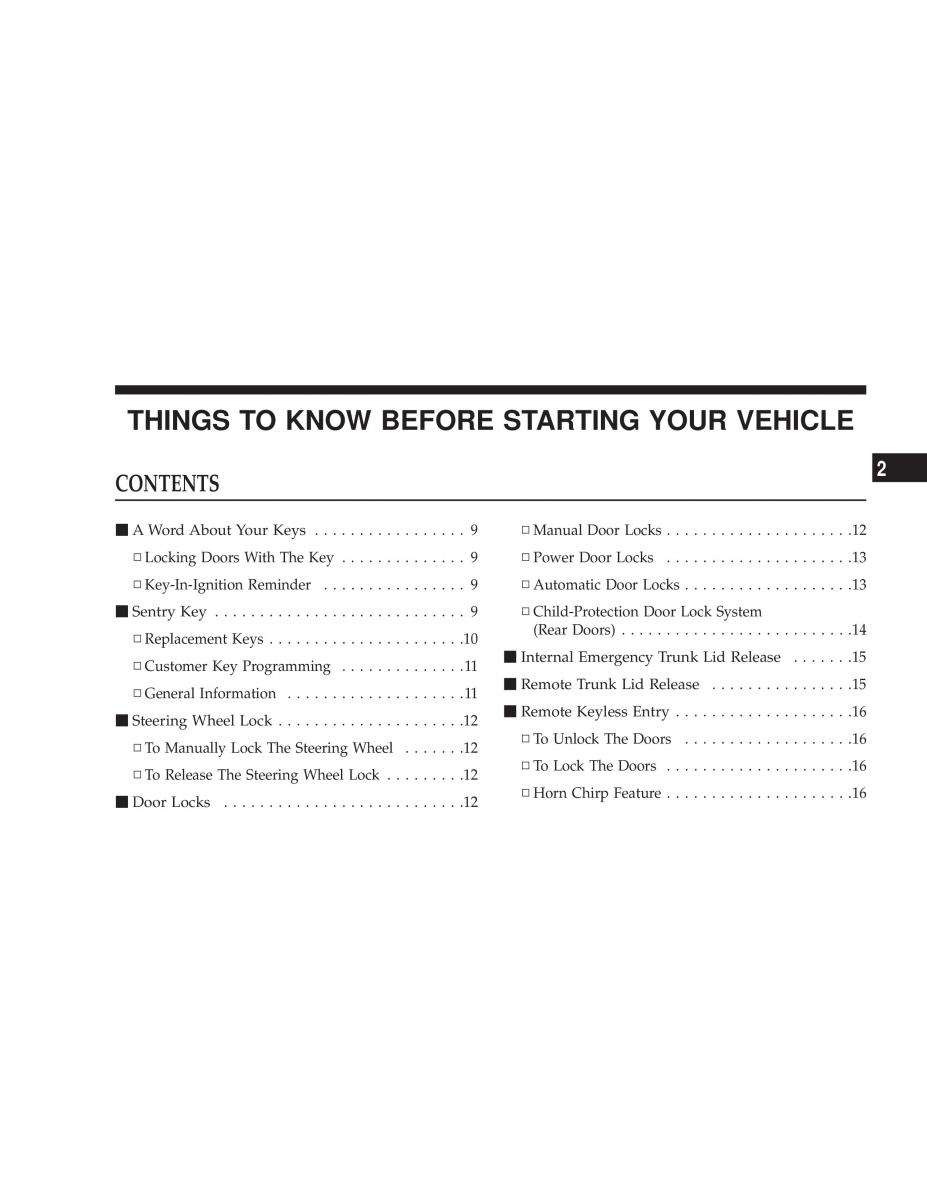 manual  Chrysler Neon SRT4 owners manual / page 7