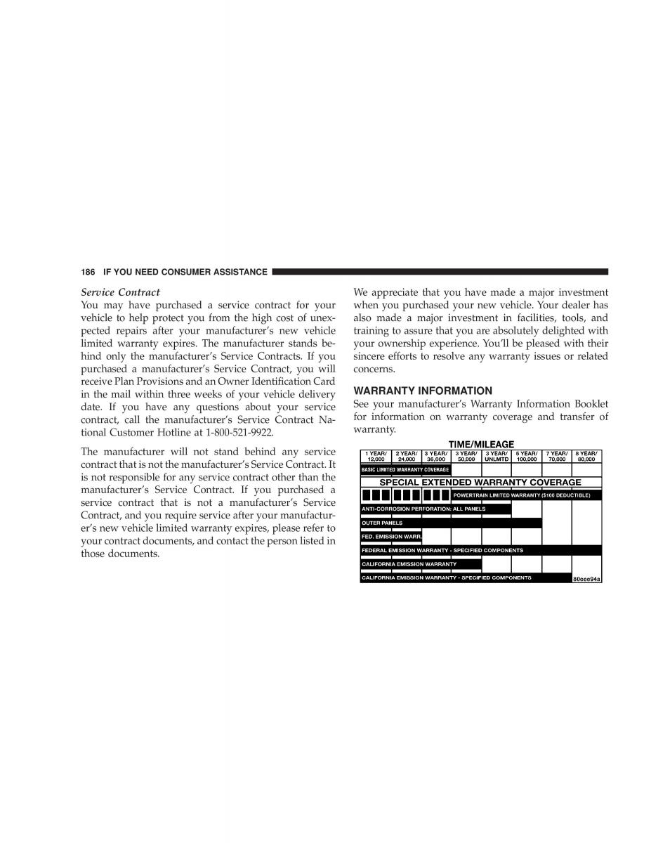 Chrysler Neon SRT4 owners manual / page 186
