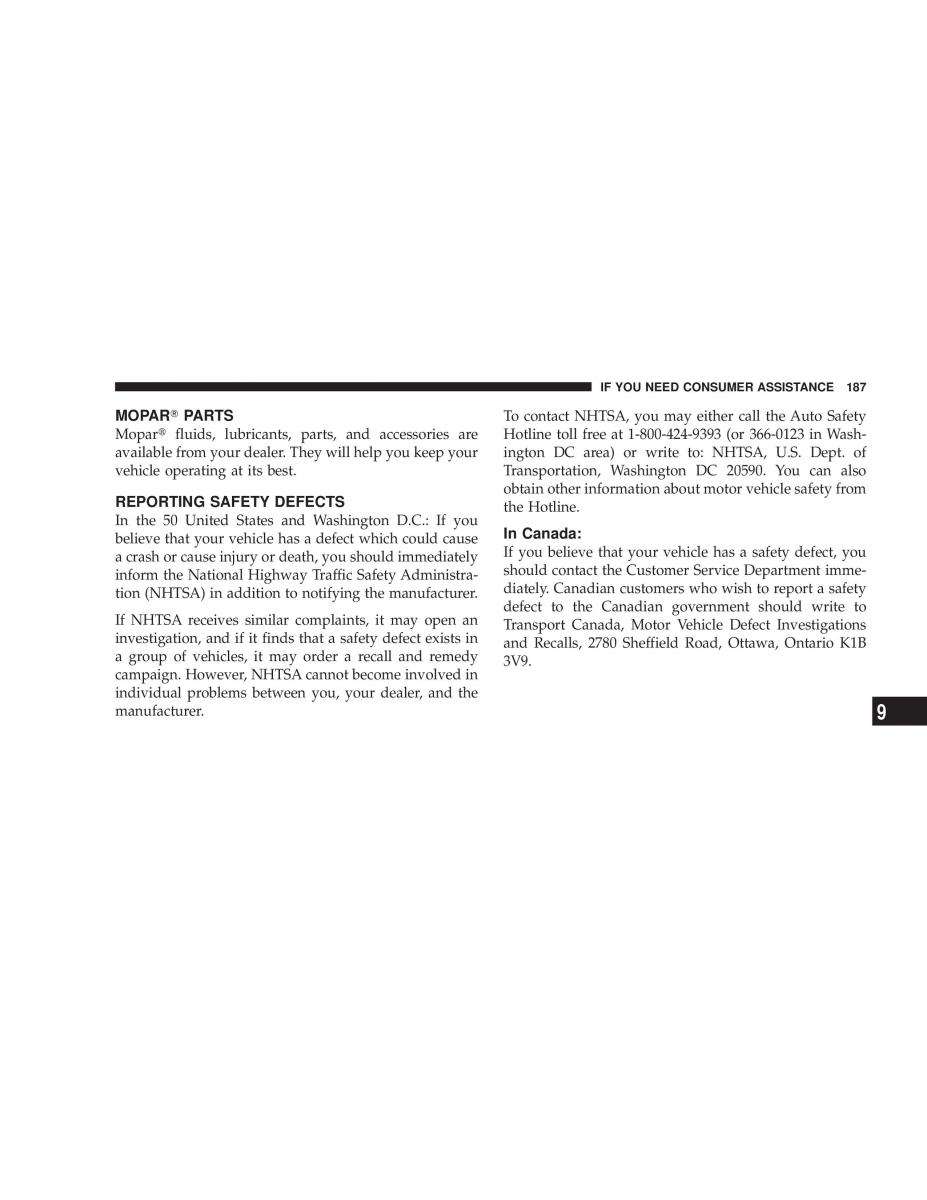 Chrysler Neon SRT4 owners manual / page 187