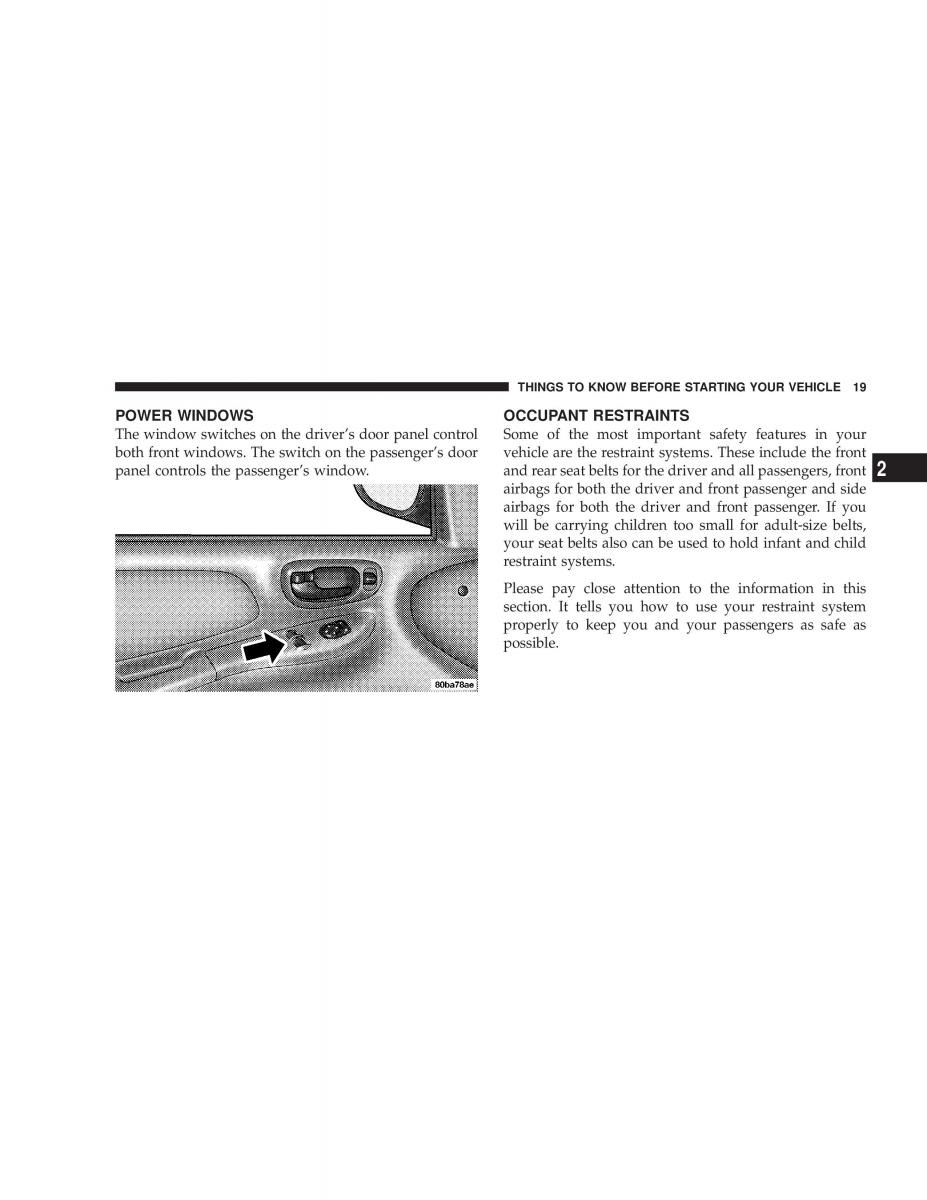 Chrysler Neon SRT4 owners manual / page 19