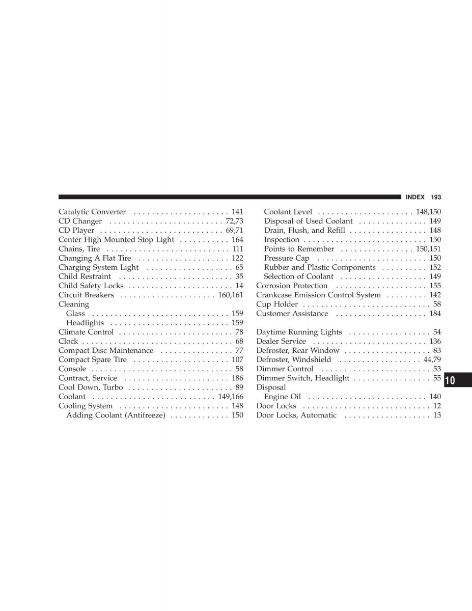 Chrysler Neon SRT4 owners manual / page 193