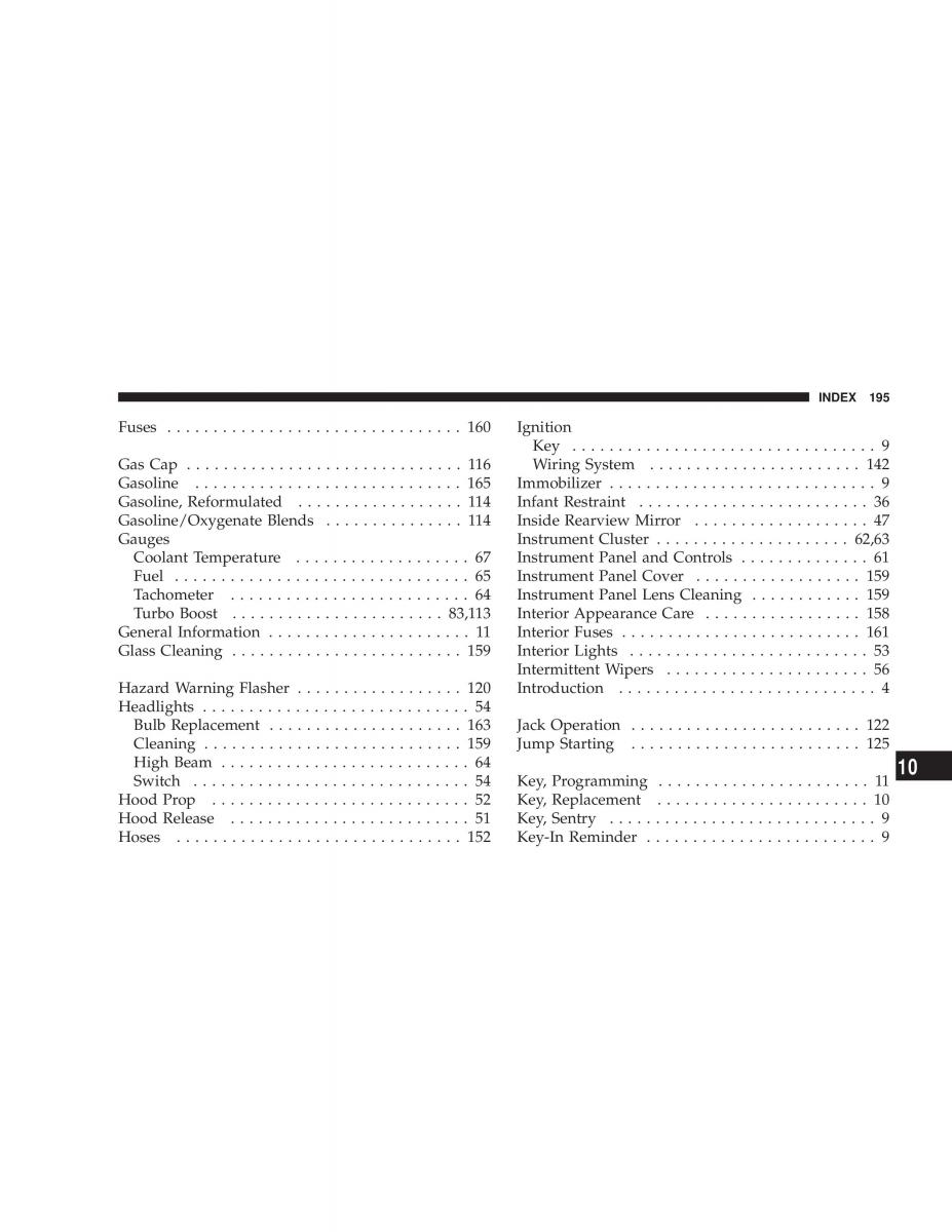 Chrysler Neon SRT4 owners manual / page 195