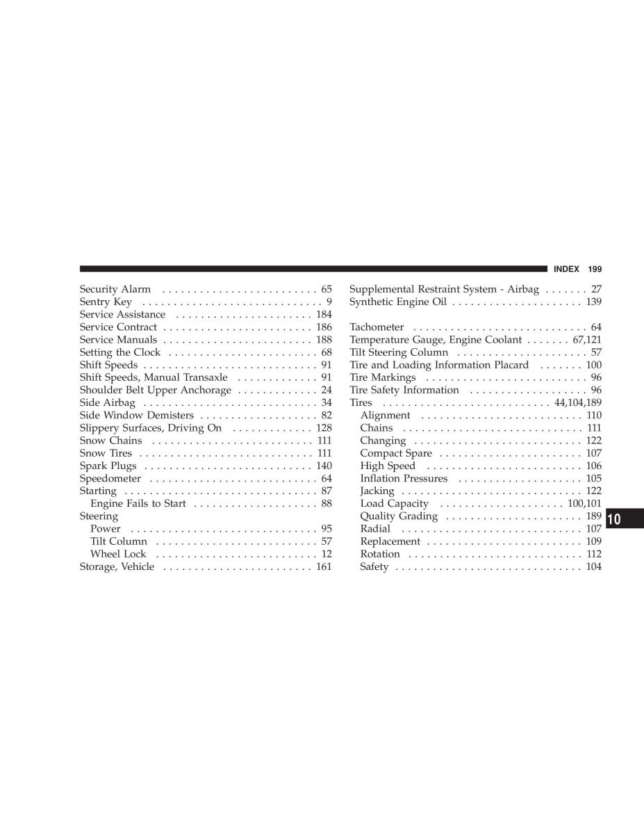 manual  Chrysler Neon SRT4 owners manual / page 199