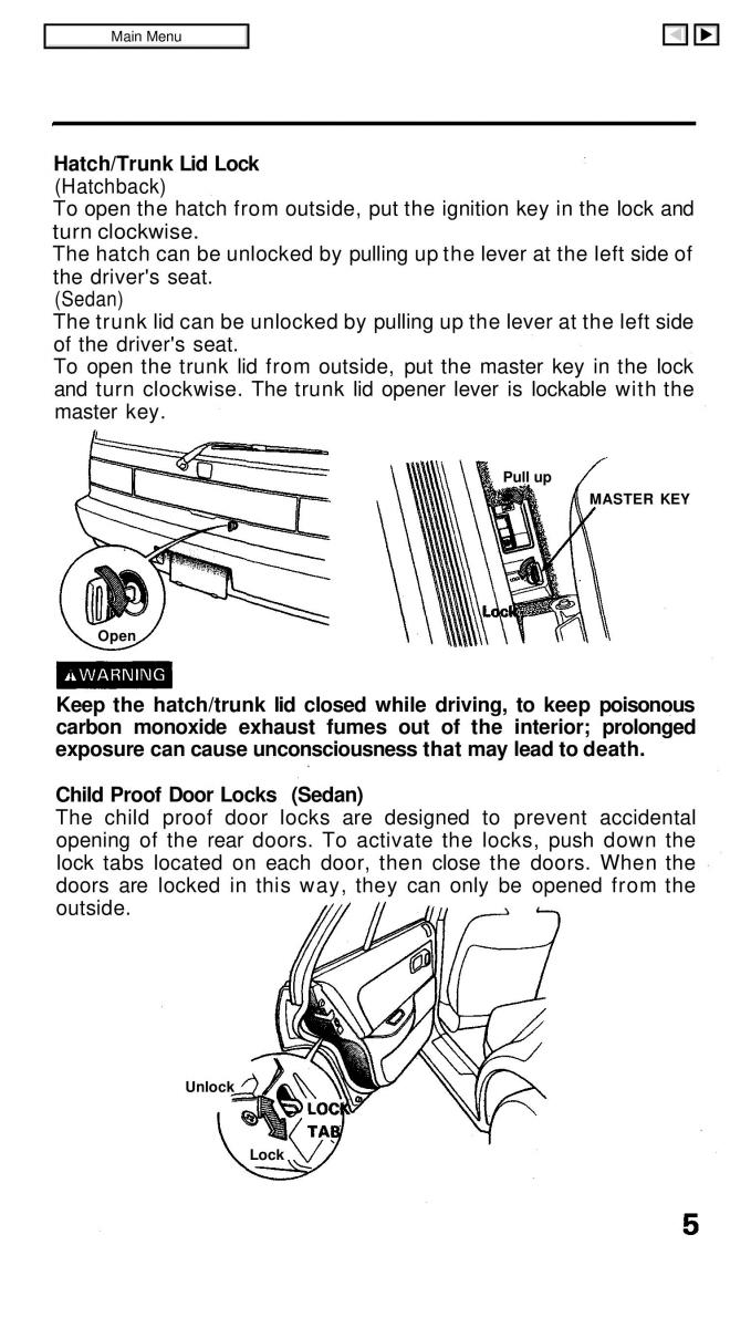 manual  Honda Civic IV 4 Hatchback Sedan owners manual / page 6