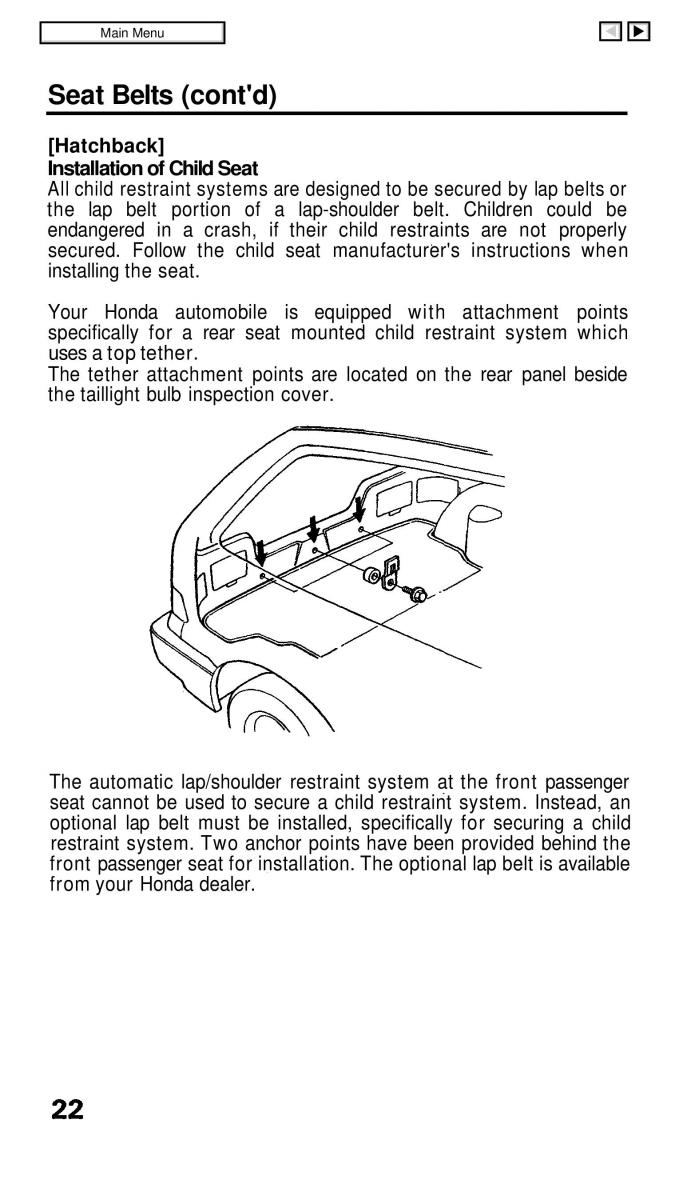 Honda Civic IV 4 Hatchback Sedan owners manual / page 29