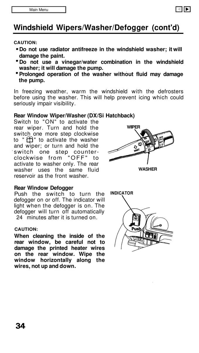 Honda Civic IV 4 Hatchback Sedan owners manual / page 41