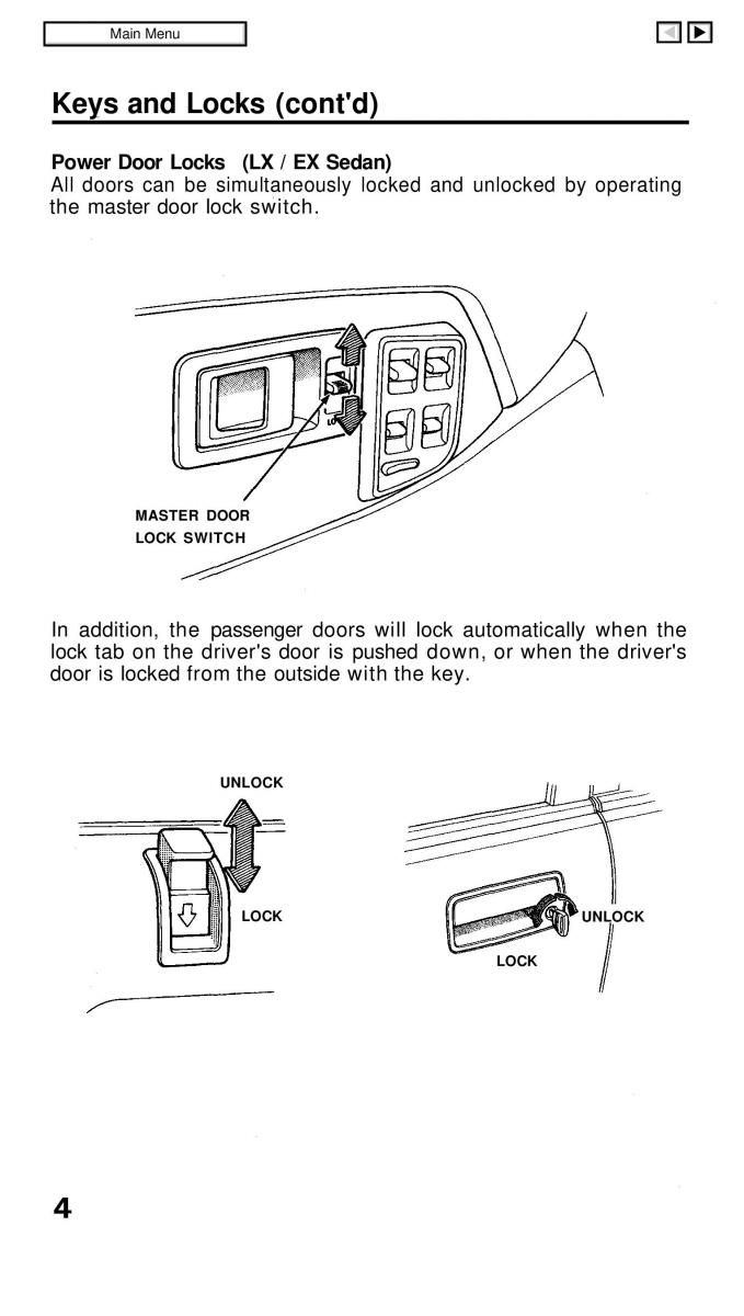 manual  Honda Civic IV 4 Hatchback Sedan owners manual / page 5