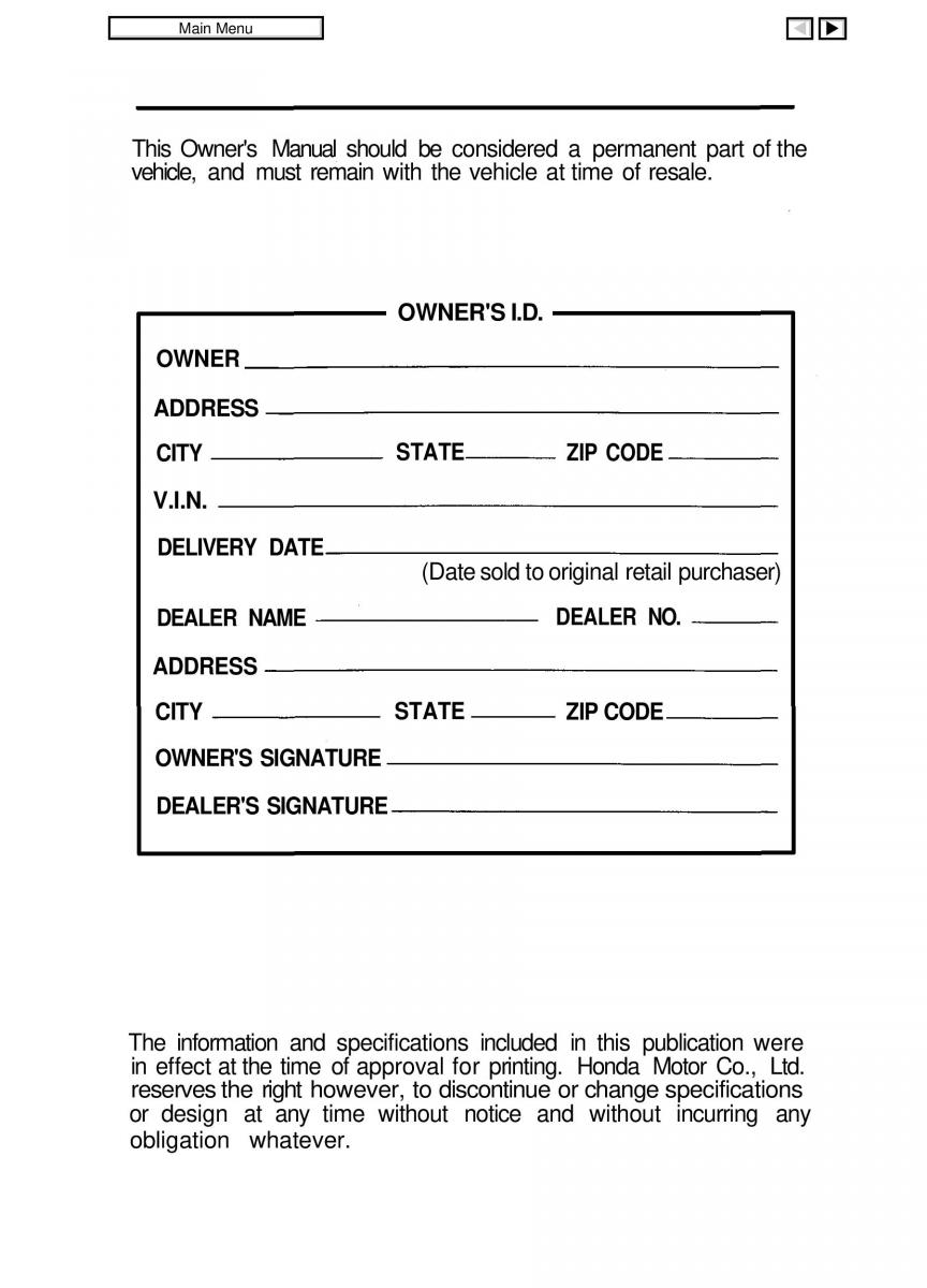 Honda Civic IV 4 Hatchback Sedan owners manual / page 2