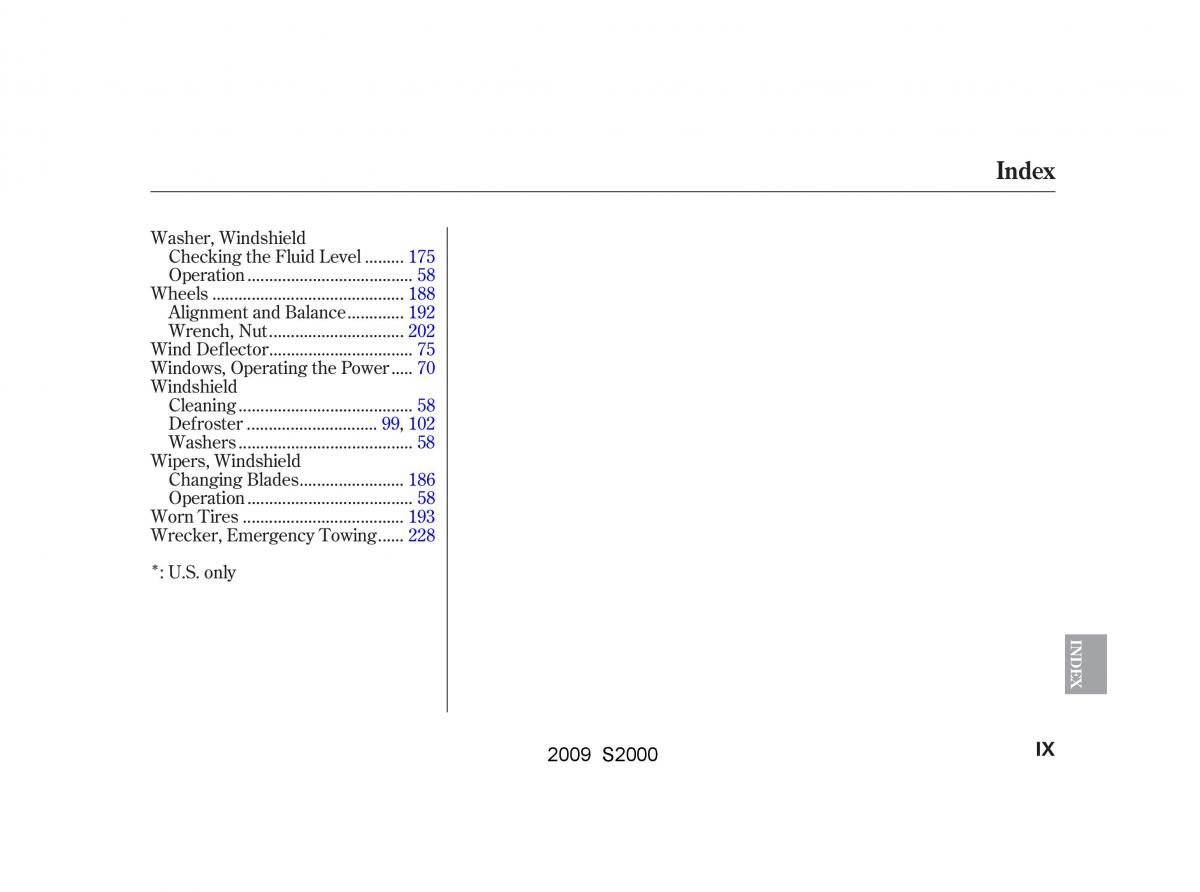 Honda S2000 AP2 owners manual / page 264