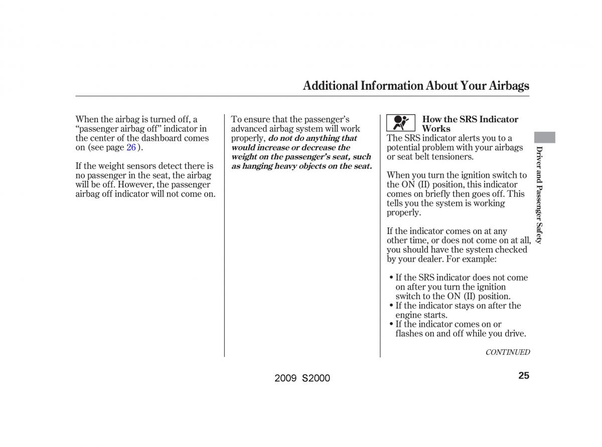 Honda S2000 AP2 owners manual / page 28