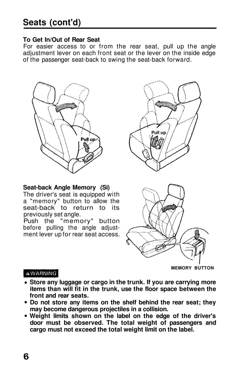 Honda Prelude III 3 owners manual / page 6