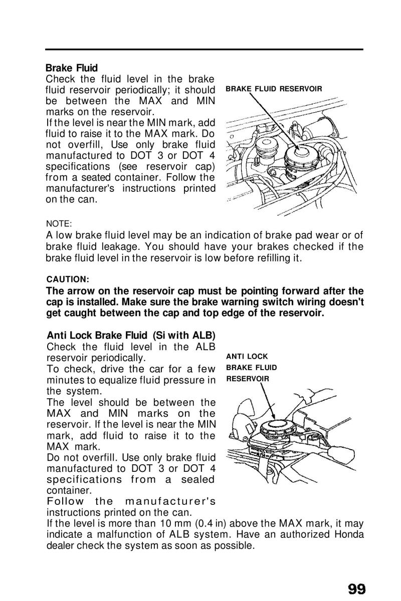 Honda Prelude III 3 owners manual / page 99