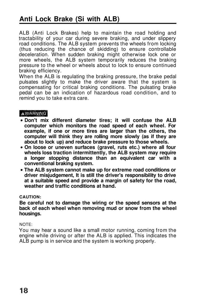 Honda Prelude III 3 owners manual / page 18