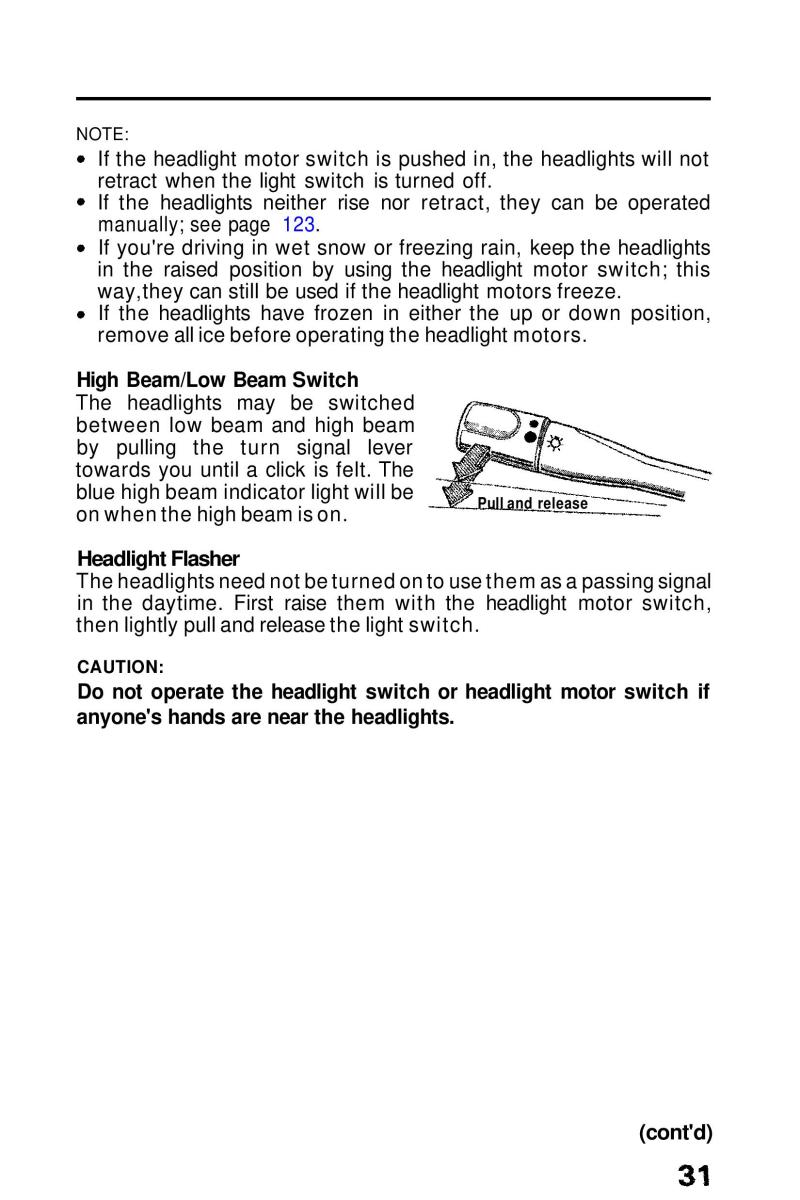 Honda Prelude III 3 owners manual / page 31