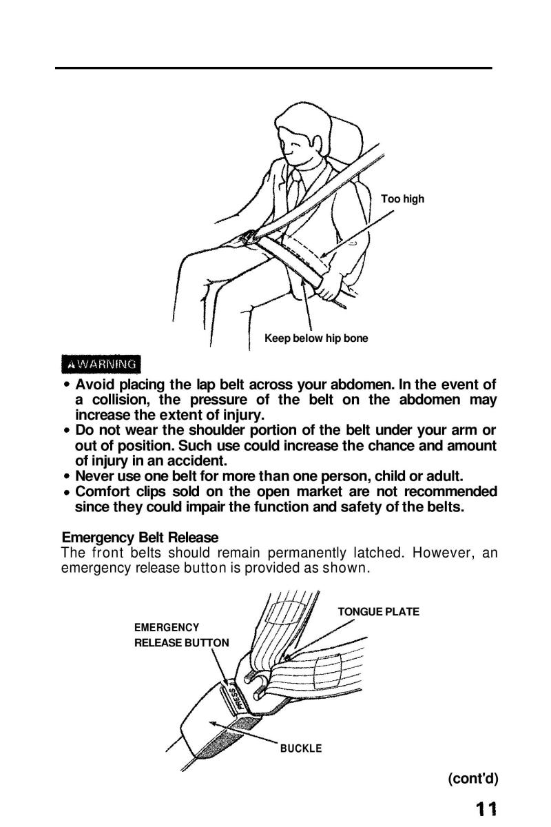 manual  Honda Prelude III 3 owners manual / page 11