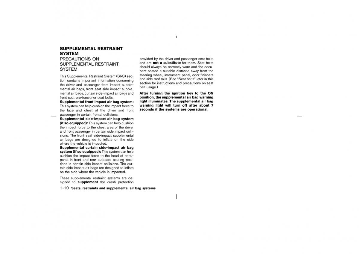 Nissan Pathfinder II 2 owners manual / page 17