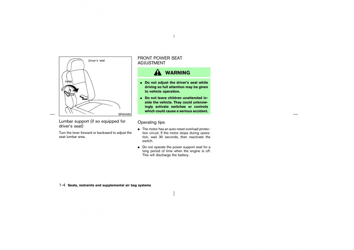 manual  Nissan Pathfinder II 2 owners manual / page 11