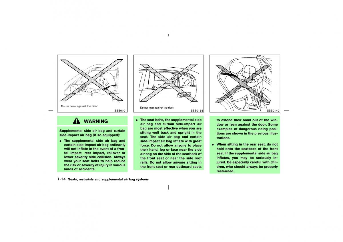 Nissan Pathfinder II 2 owners manual / page 21