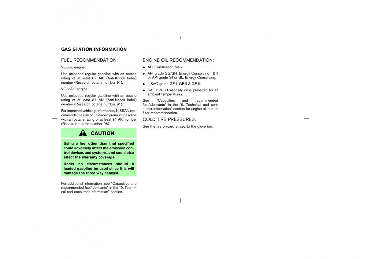 Nissan Pathfinder II 2 owners manual / page 298
