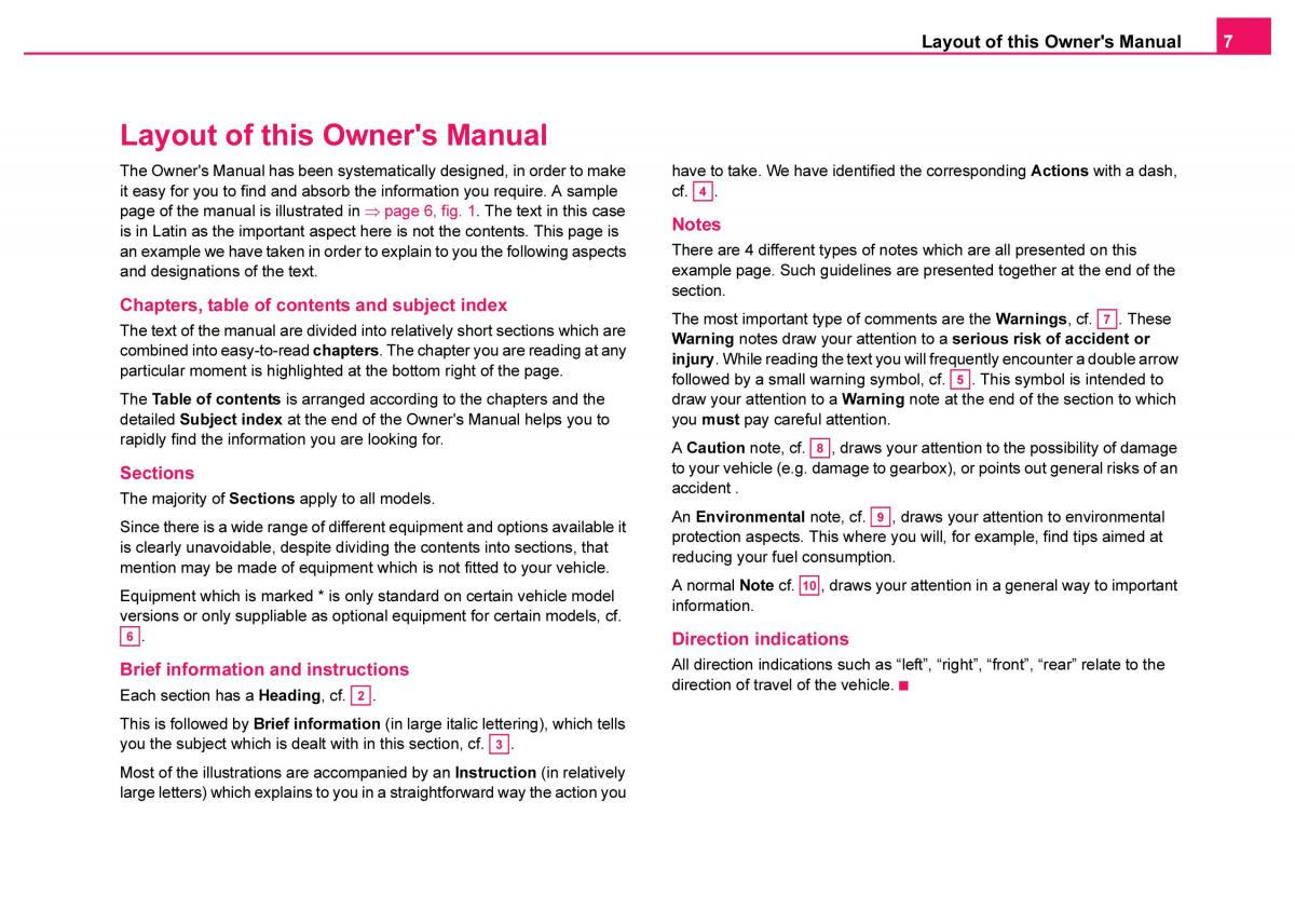 manual  Skoda Fabia I 1 owners manual / page 8