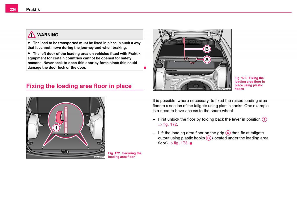 Skoda Fabia I 1 owners manual / page 227