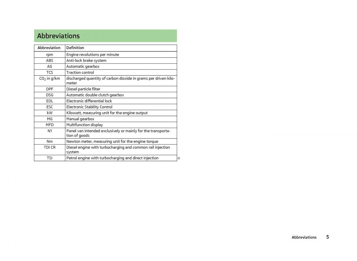 manual  Skoda Fabia II 2 owners manual / page 7