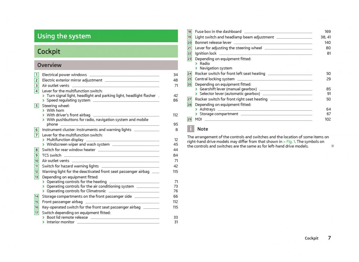 manual  Skoda Fabia II 2 owners manual / page 9