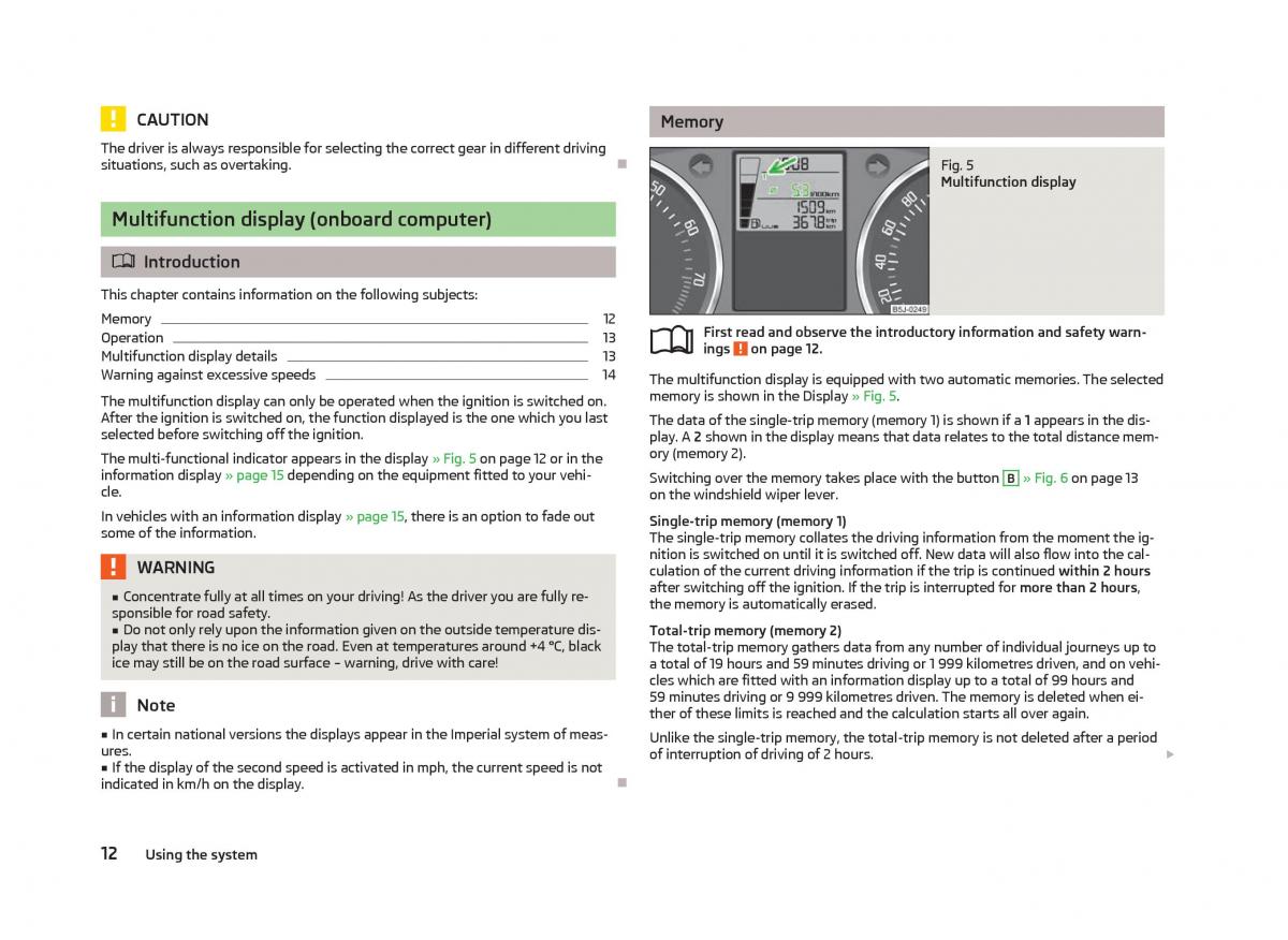 manual  Skoda Fabia II 2 owners manual / page 14