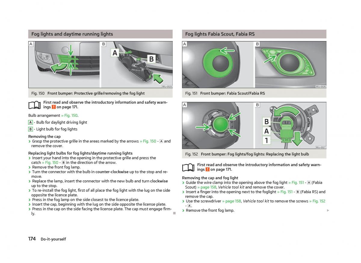 Skoda Fabia II 2 owners manual / page 176